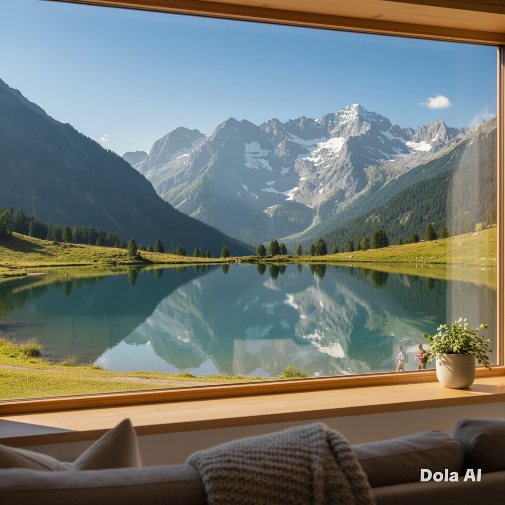 Looking out of window